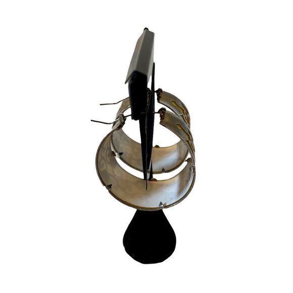 Super Funky Bright Yellow & Silver Toned Stencil Hoops. - Picture 6 of 7